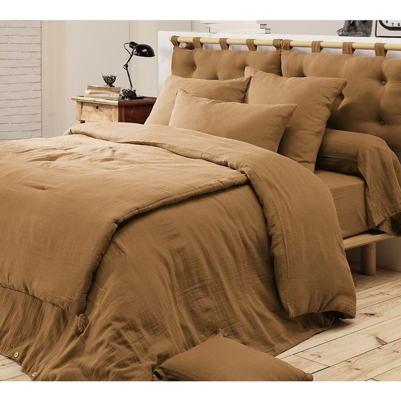 Housse De Couette 100% gaze De Coton Camel