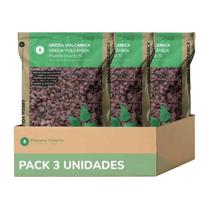 PLANETA HUERTO | Greda Volcánica 15 L – Sustrato Natural para Drenaje y Aireación del Suelo