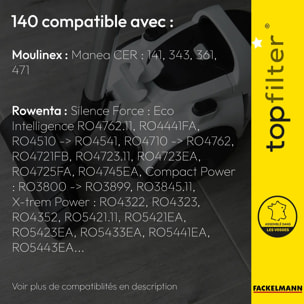 4 sacs aspirateur Rowenta Silence Force Moulinex TopFilter Premium