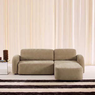 Canapé d'angle réversible convertible 3 places tissu avec coffre NOUMA