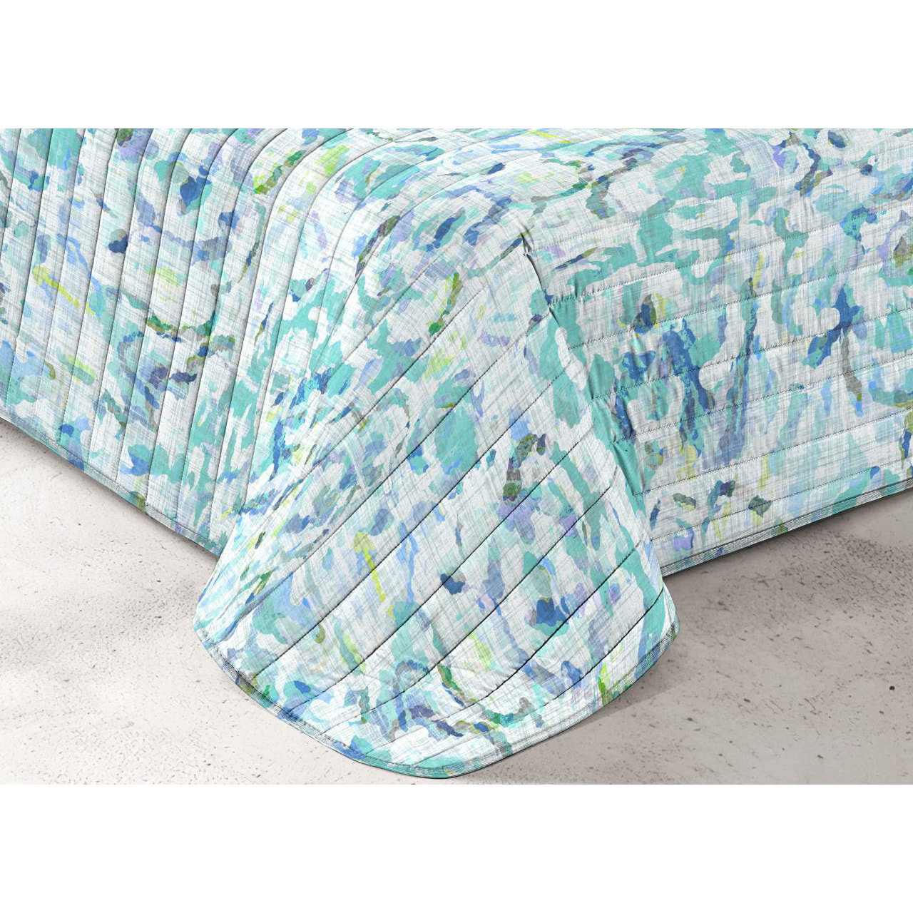 Quilt Trapuntino Piumino Estivo 100gr/mq Microfibra Disegno Summer Pennellate D3 Azzurro