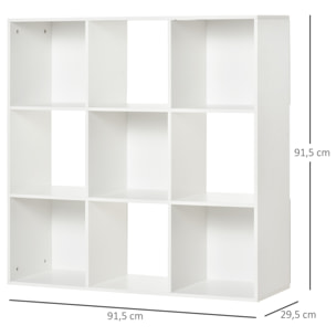 Estantería de 3 Niveles de Madera 91,5x29,5x91,5cm Blanco