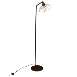 Lampadaire droit "Cafe" en métal H163cm noir