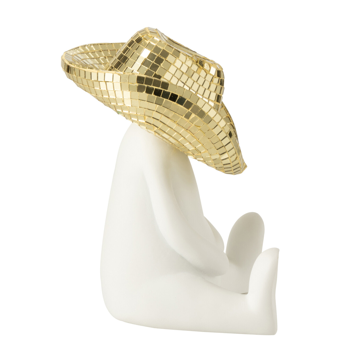 J-Line décoration Cowboy Mosaïque - polyresin - wit/goud