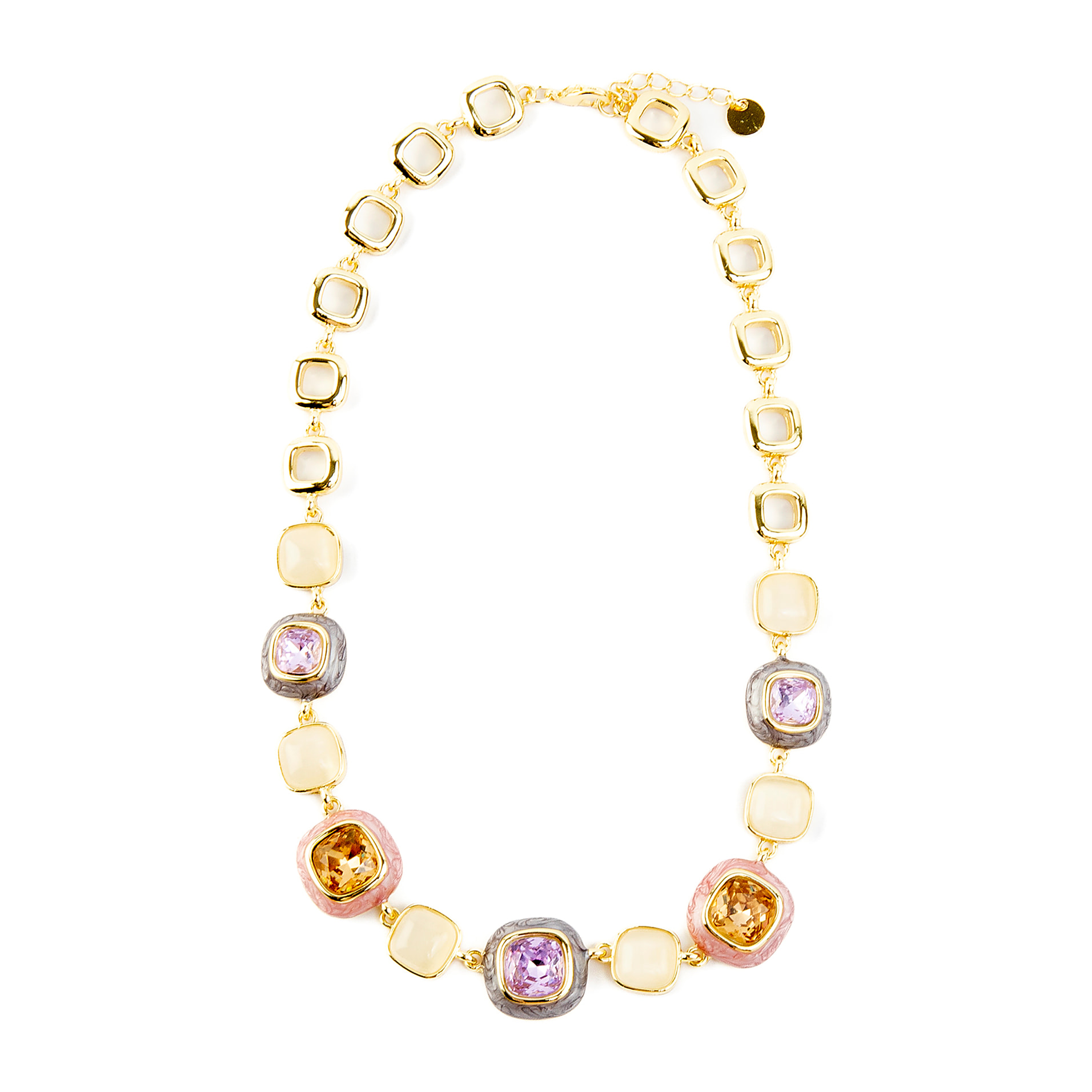 Collar de Circonita Multicolor acabado en oro amarillo de 18k
