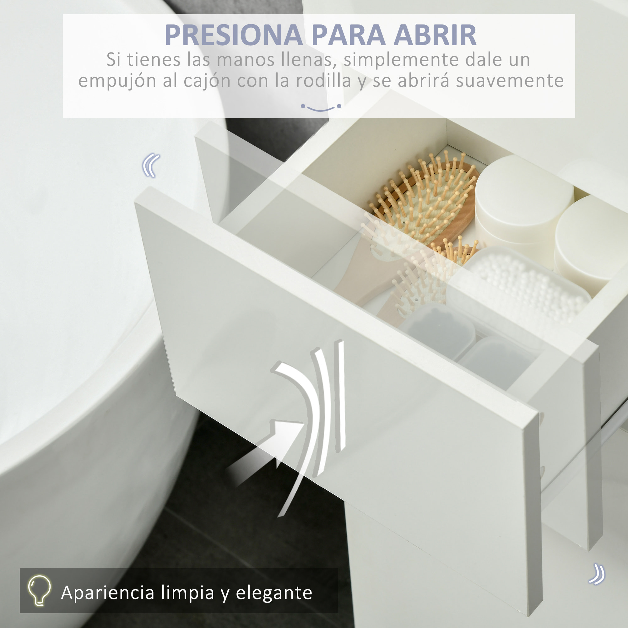 Armario Alto de Baño con 1 Cajón 5 Estantes Abiertos Estilo Moderno 30x28x170 cm