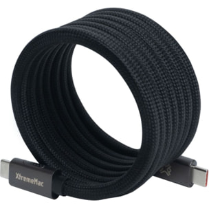 Câble USB C XTREMEMAC 1.5M noir magnetique 240W