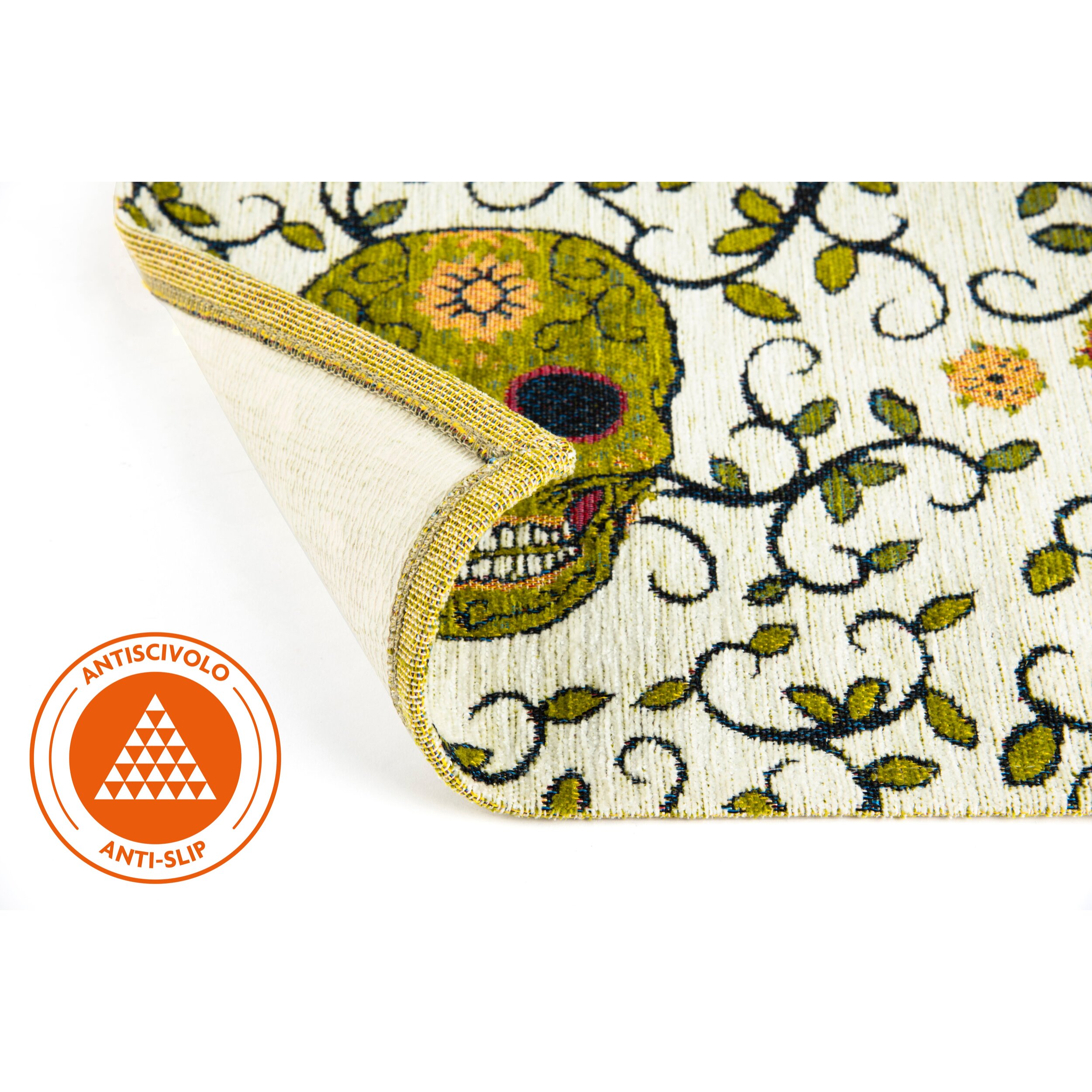 Tappetino Excelsa Calavera poliestere e cotone 45x75x0,7 cm multicolore