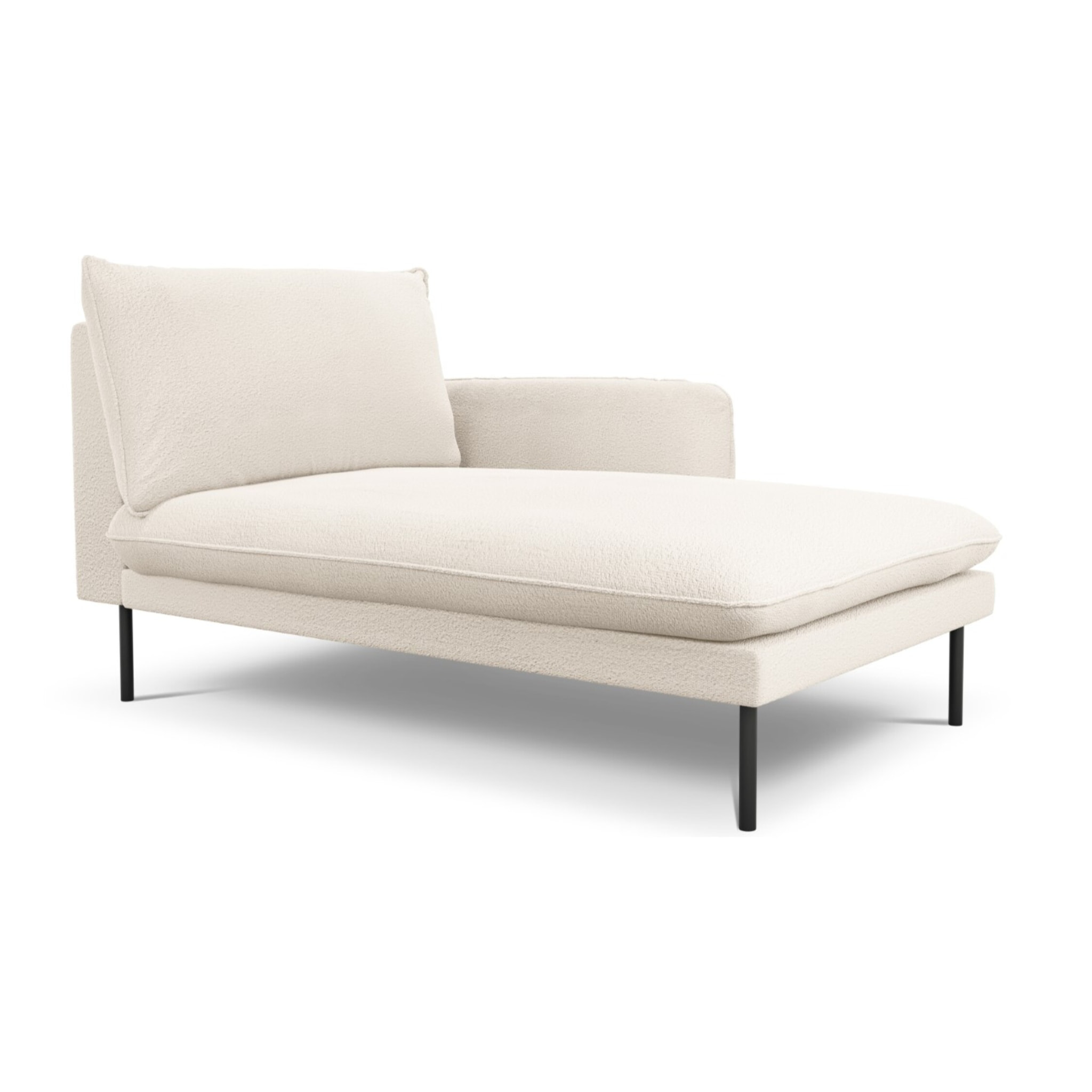 Méridienne droite "Vienna" en bouclé beige