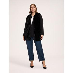 Fiorella Rubino - Gilet lungo in peluches - Nero