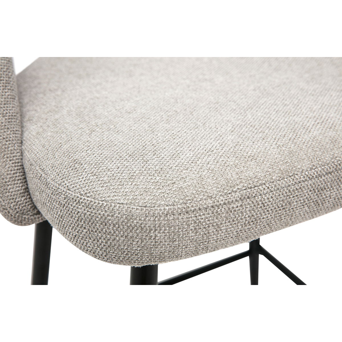 Tabourets de bar en tissu effet velours texturé gris H65 cm (lot de 2) COSETTE