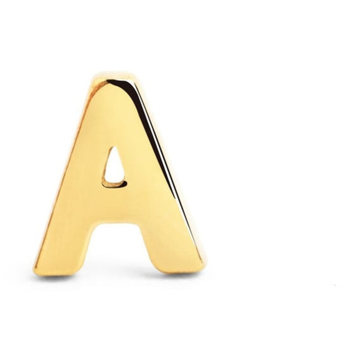 Pendiente Suelto Letter Plata Baño Oro