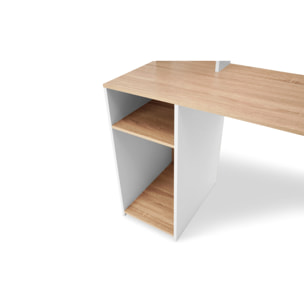 Bureau avec étagères Danny - Bois - Blanc