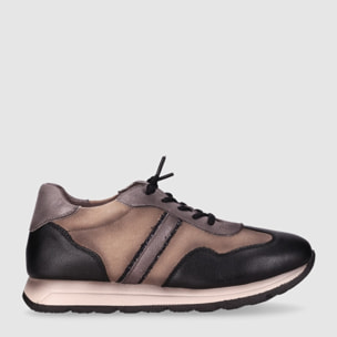 Deportivos de Piel - Negro - Tacón: Bajo