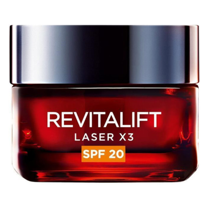 Crema Giorno SPF20 Anti-Età per Viso Skin Expert Revitalift Laser X3 Trattamento Profondo Ridensificante Anti-Macchie con Acido Ialuronico e Pro-Xylane