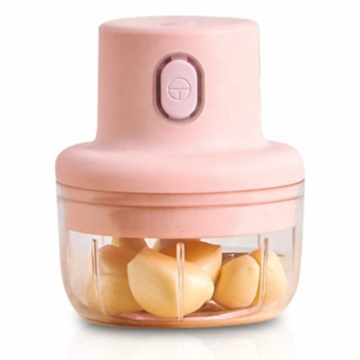 Hachoir électrique portable sans fil 100ml Rose Herzberg HG03183-PNK