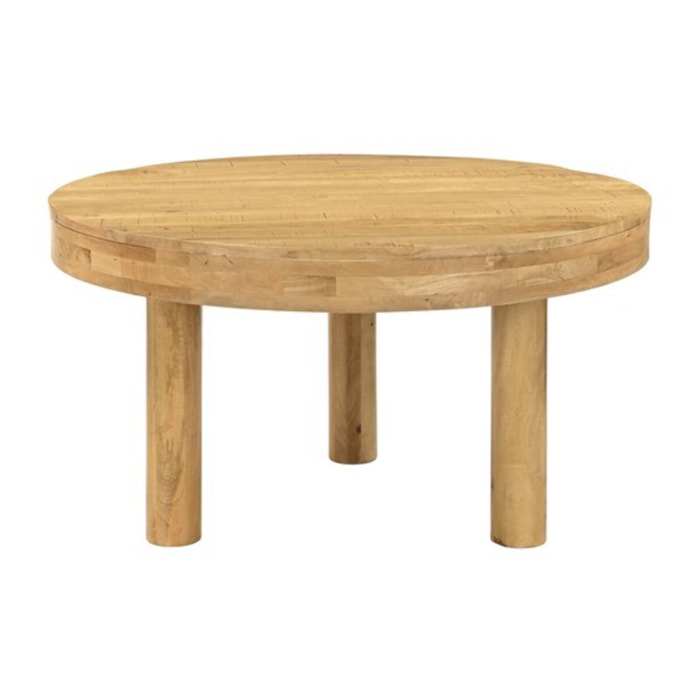 Table basse Venier -bois massif de manguier-couleur bahamas naturelles 110 x 60 x 110 cm