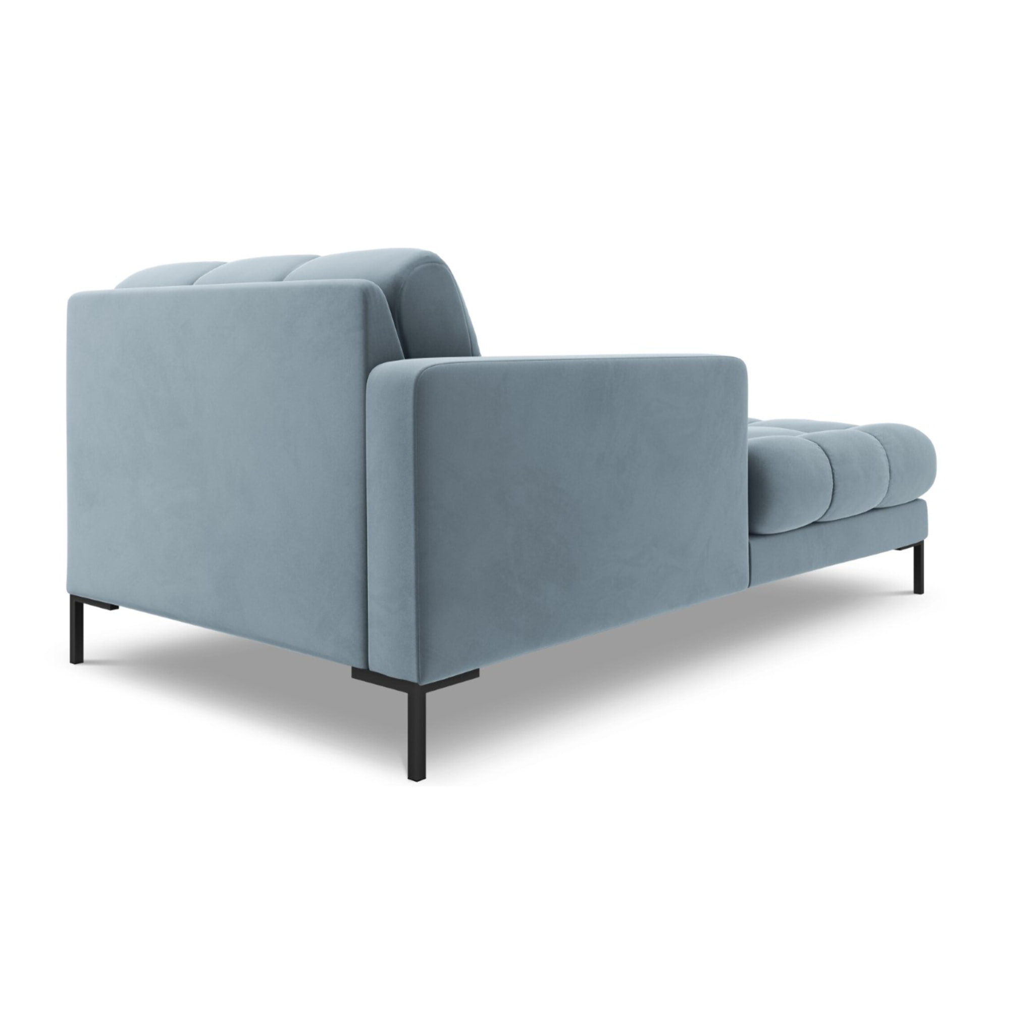 Méridienne gauche "Bali" en velours bleu clair