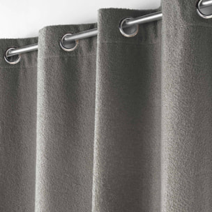 Rideau bouclette à oeillets - Gris