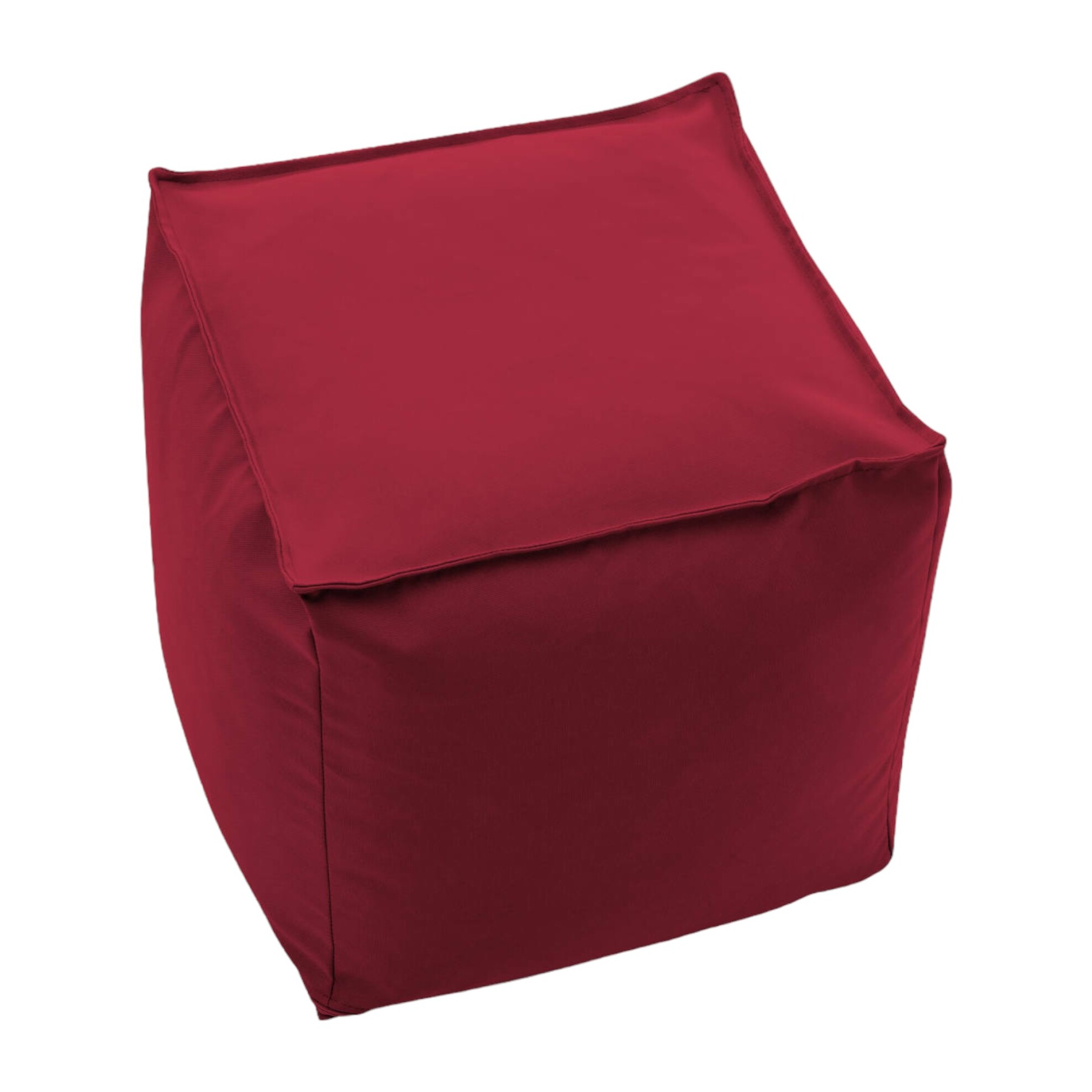 Pouf Annalaura, Pouf multifunzione, 100% Made in Italy, Poltroncina relax in tessuto imbottito, Cm 45x45h45, Rosso