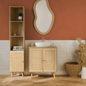 Colonne de rangement salle de bain bohème décor bois BOHÈME