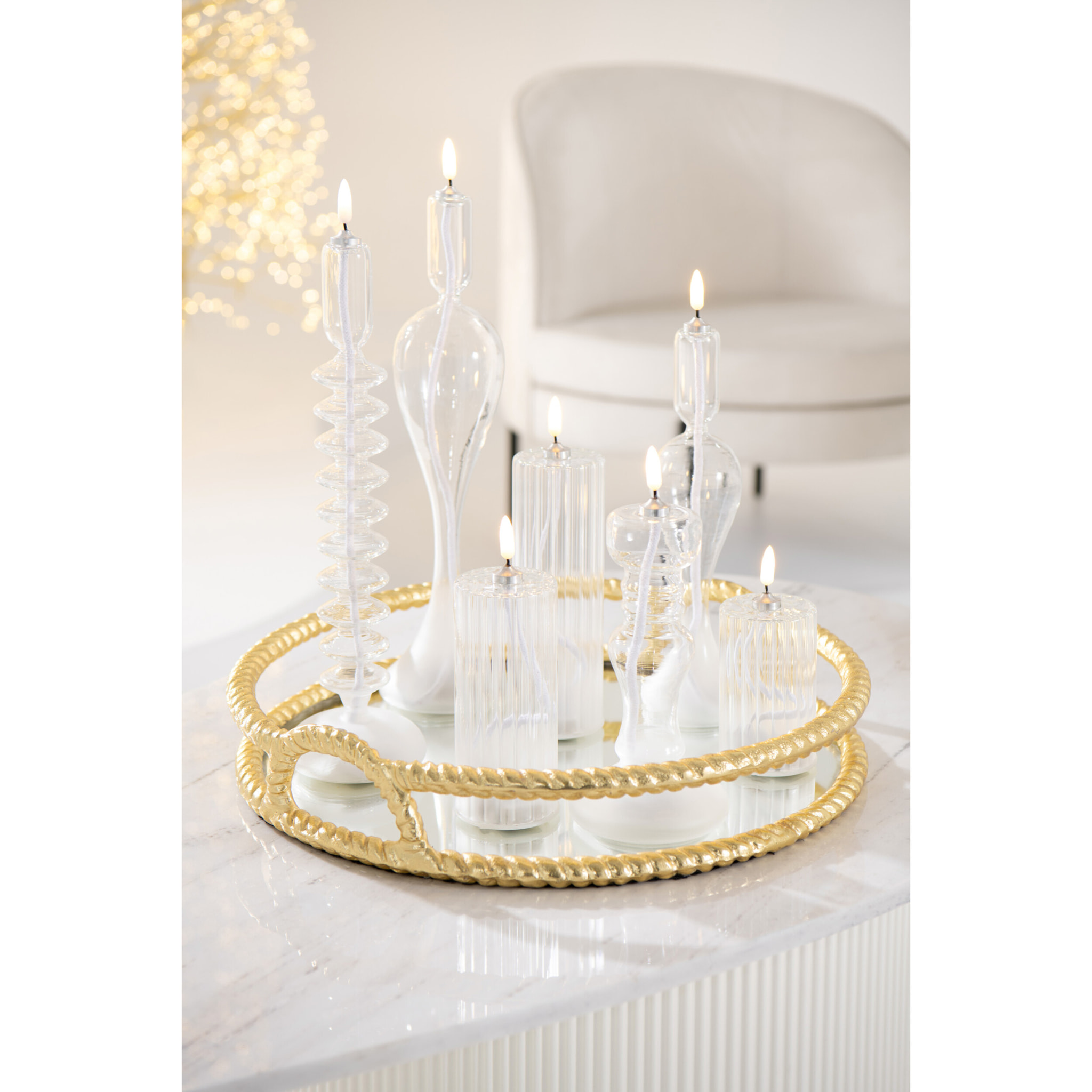 J-Line bougie - verre - transparent - lumières LED