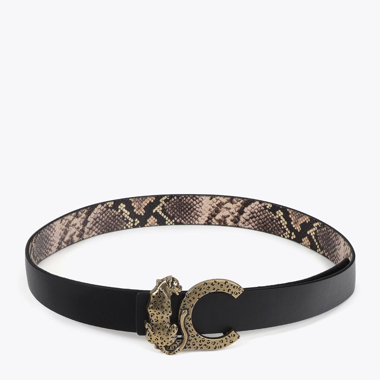 Cintura reversibile con fibbia LC leopardo