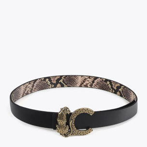 Cintura reversibile con fibbia LC leopardo