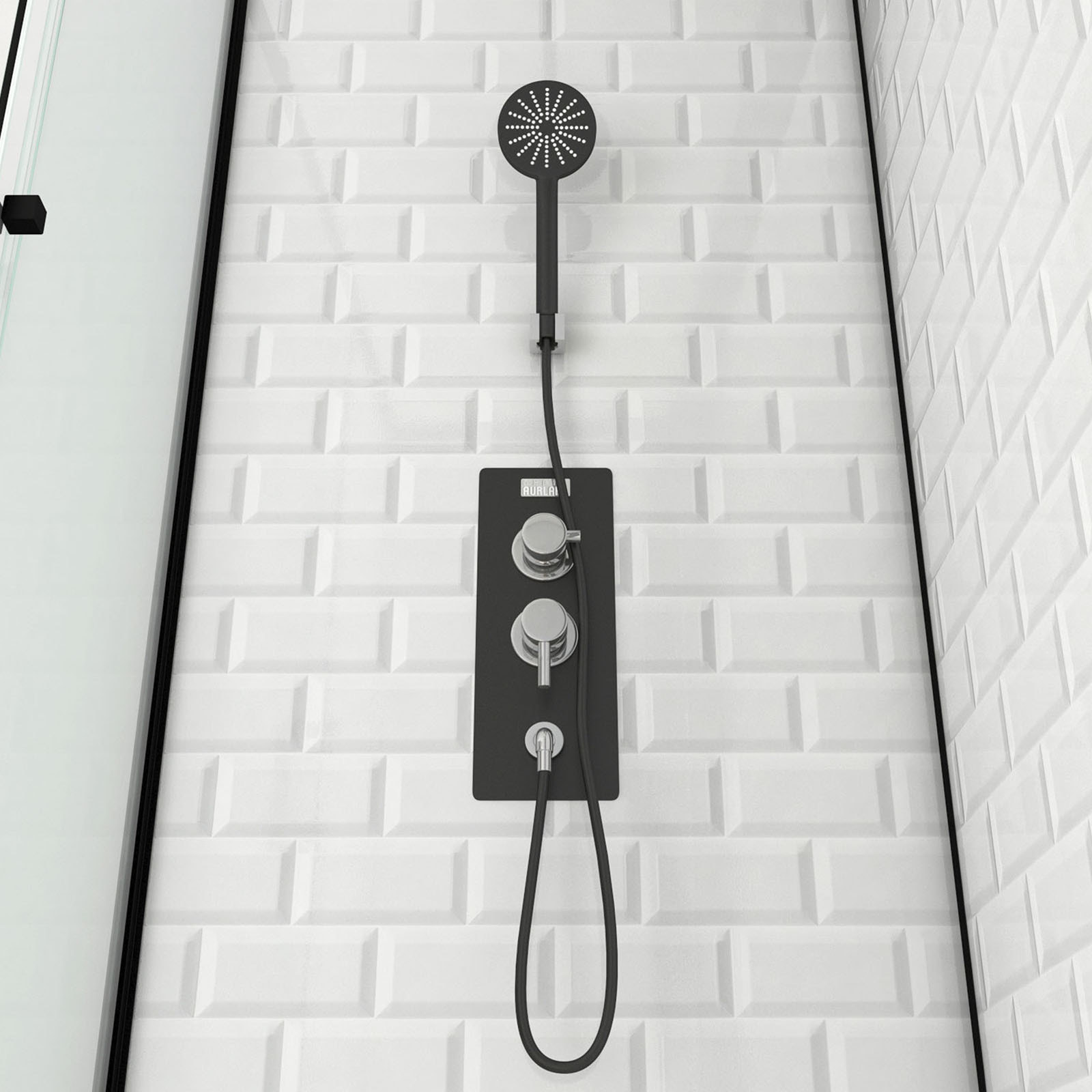 Cabine de douche rectangle 80x110x230cm à motif carreaux de métro - UNDERGROUND RECTANGLE 110