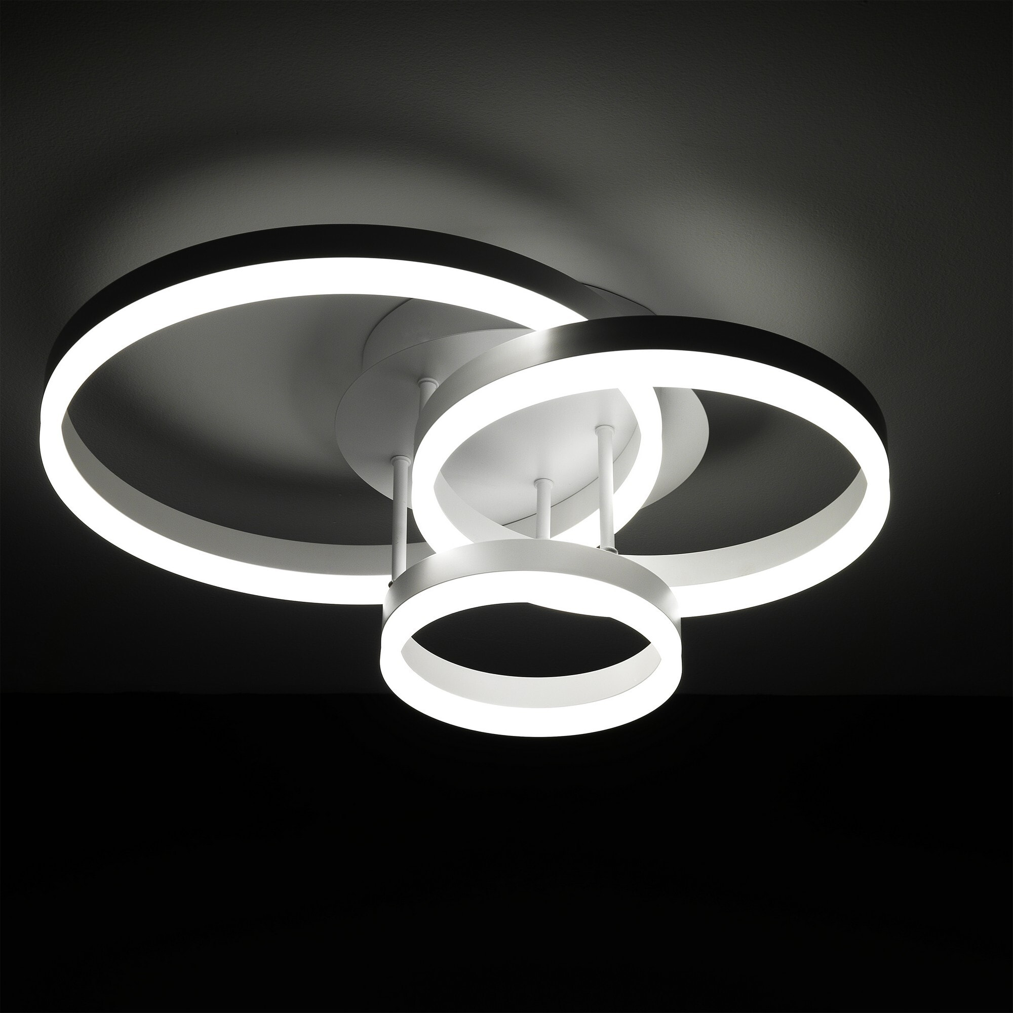 Plafonnier Tomasucci RINGS, en acier et métal, blanc
