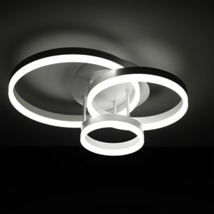 Plafonnier Tomasucci RINGS, en acier et métal, blanc