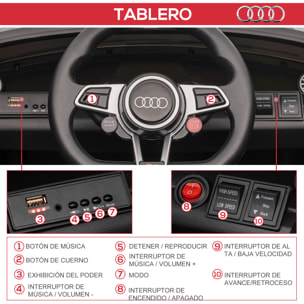 Audi TT Eléctrico Infantil con Control Remoto Música Luces Modos de Aprendizaje