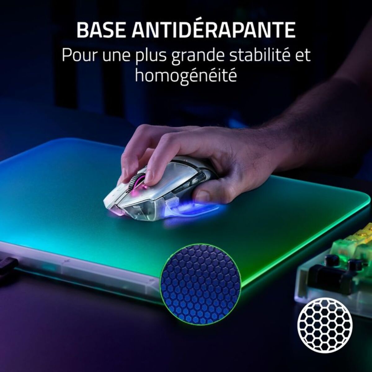 Tapis de souris RAZER FIREFLY V2 PRO PHANTOM WHITE ED