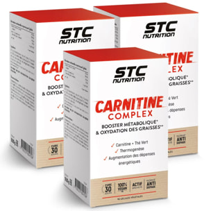 Carnitine Complex - Action brûle-graisses démontrée - Active la thermogénèse - 1500 mg L-Carnitine + Thé Vert - Vegan - Cure 30 jours