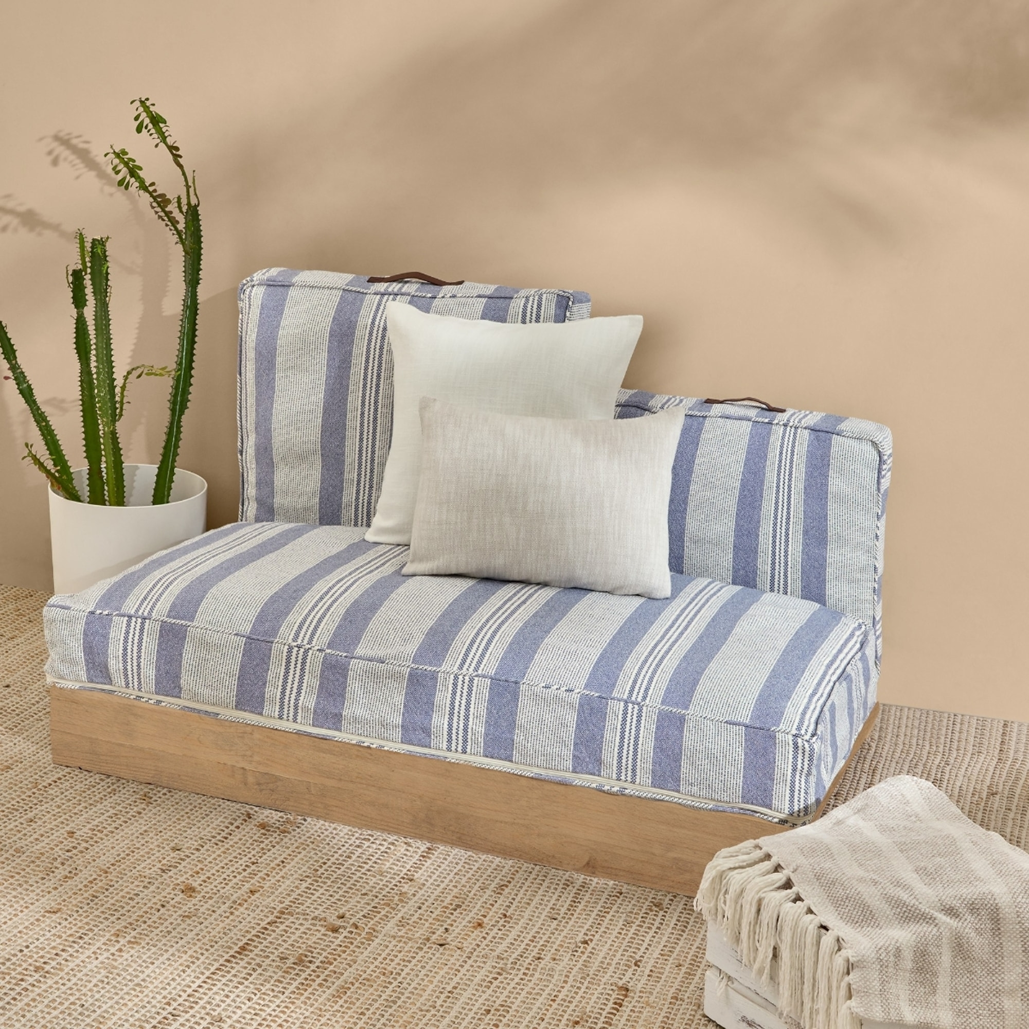 Cojín palet rayas Liraticompleto color azul