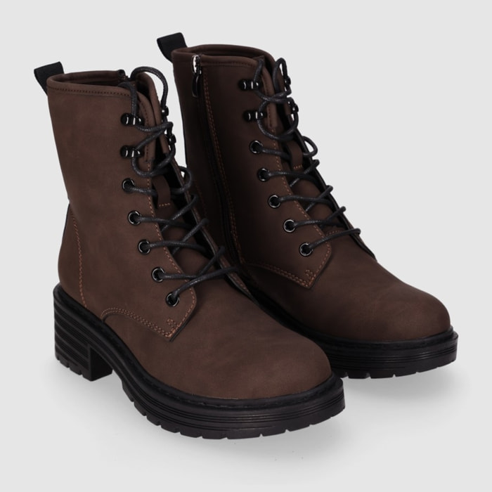 Botines - Marron - Tacón: 4 cm