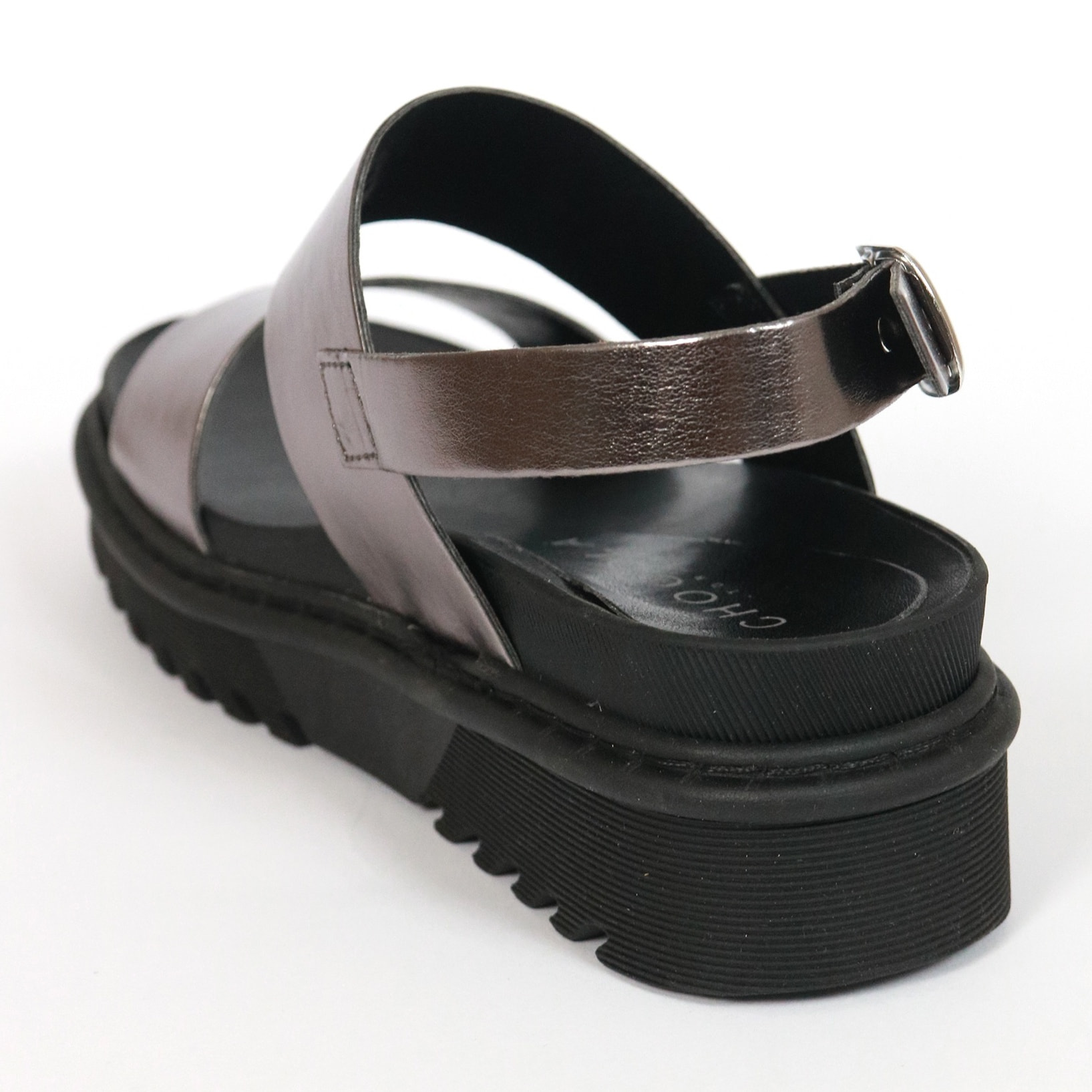 SANDALO FLATFORM DOPPIA FASCIA CHOCOLA' PELTRO