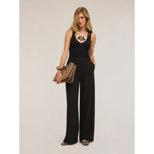 Motivi - Pantalones palazzo con banda lateral - Negro