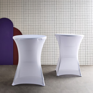 Lot de 2 housses – GALA – Housses pour mange-debout Ø80cm. polyester. blanc