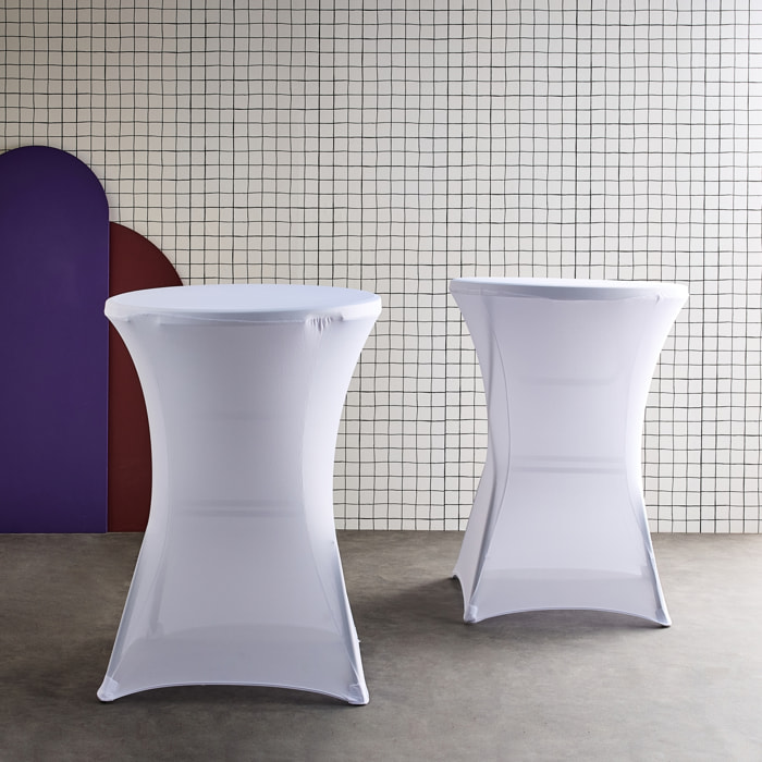 Lot de 2 housses – GALA – Housses pour mange-debout Ø80cm. polyester. blanc