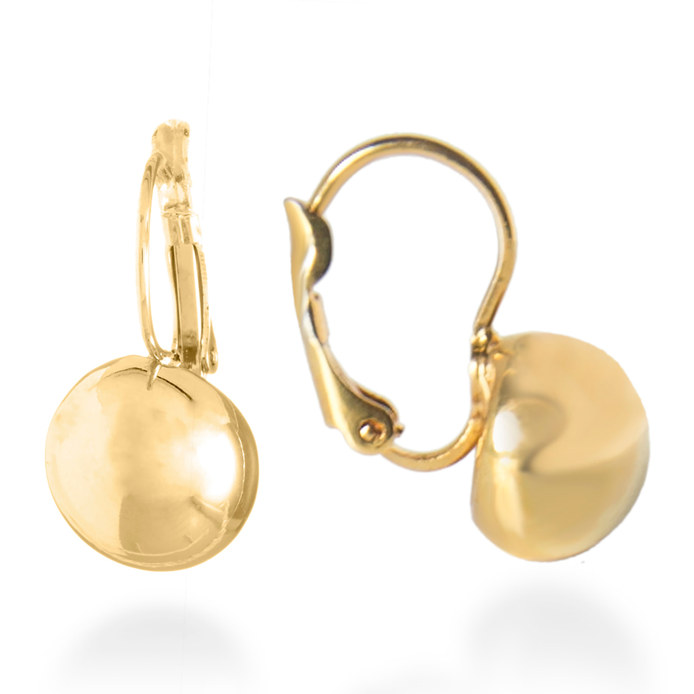 Pendientes acabados en oro amarillo de 18K
