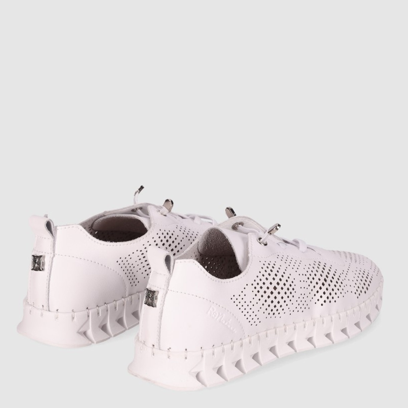 Zapatos de Piel - Blanco - Tacón: Bajo