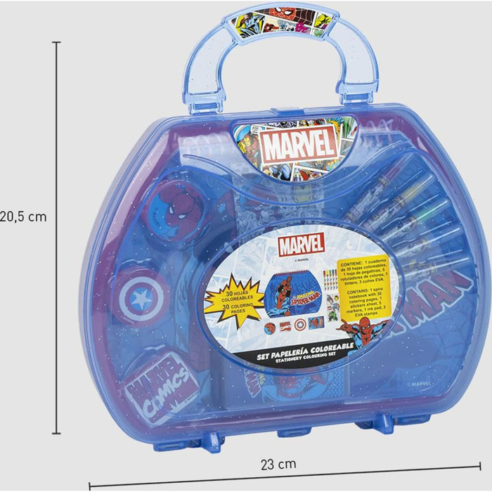 Set Papelería Coloreable Maletín Marvel