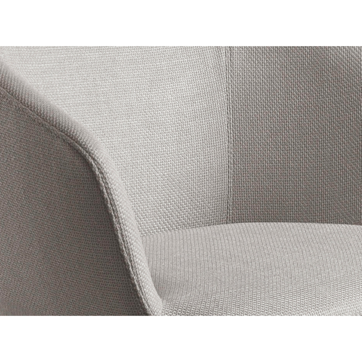 Silla Angel Cerdá giratoria con reposabrazos tapizada en tela en gris claro con estructura y patas en acero inoxidable cromado 67x59x80cm