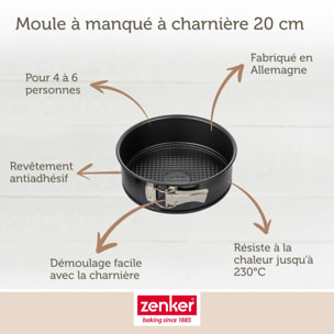 Ensemble de 2 Moules à manqué à charnière 20 cm Zenker Black Metallic
