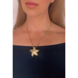 Collar estrella marina en dorado y latón chapado. Largo50