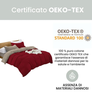 Parure Copripiumino Bicolore Singolo, Set Sacco Copripiumino in Cotone con Federe