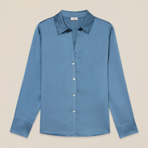 Oltre - Camisa de satén - Light - blue