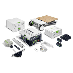 Scie circulaire sur table sans fil CSC SYS 50 EBI-SET - FESTOOL - Avec 2 batteries 18V 5Ah - chargeur double - chariot - systainer - accessoires - 577379