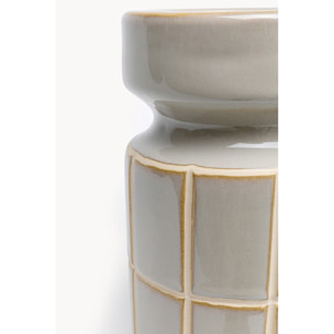 Bougeoir Bliss Tile 18cm gris clair Kare Design